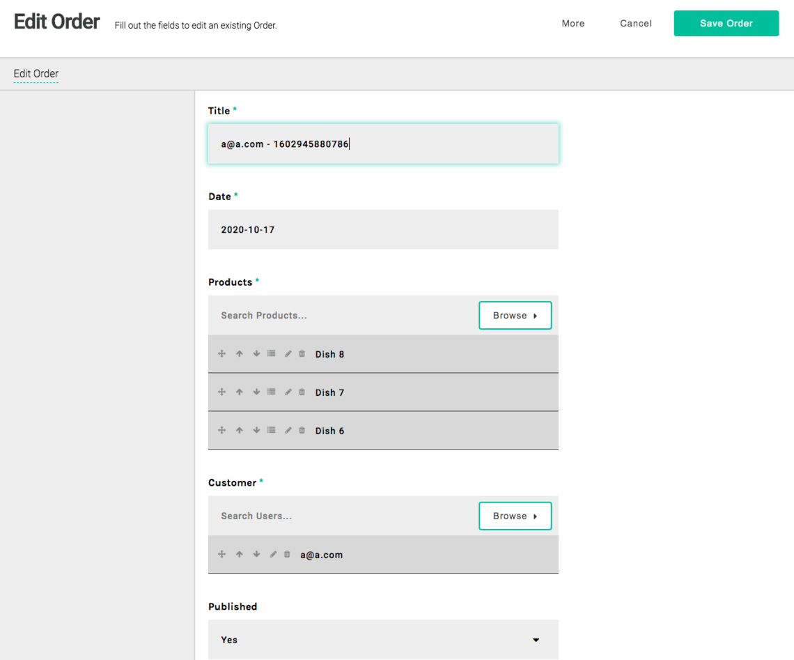 order backend cms modal